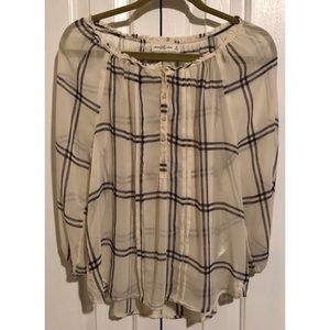Abercrombie and Fitch Plaid Sheer Top